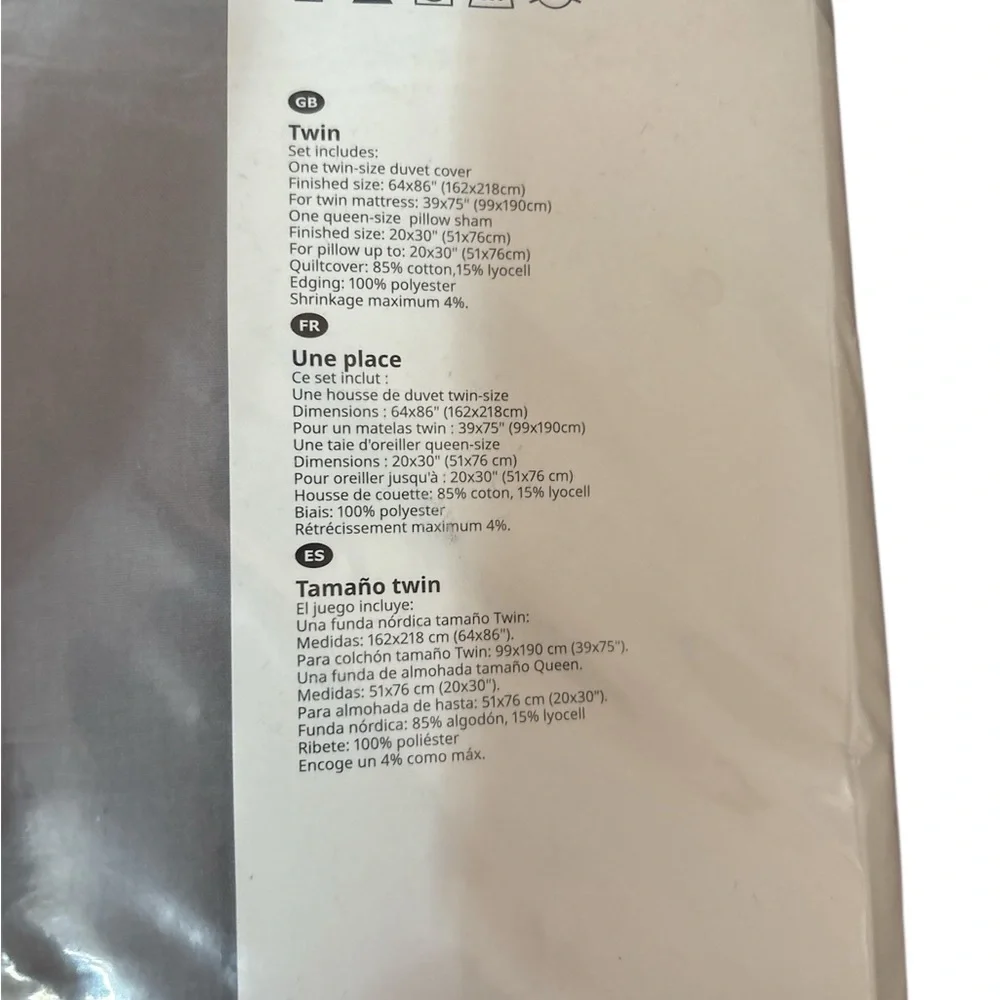 IKEA KUNGSBLOMMA Twin Size Duvet Cover & Queen Size Pillow Sham - Picture 3 of 5